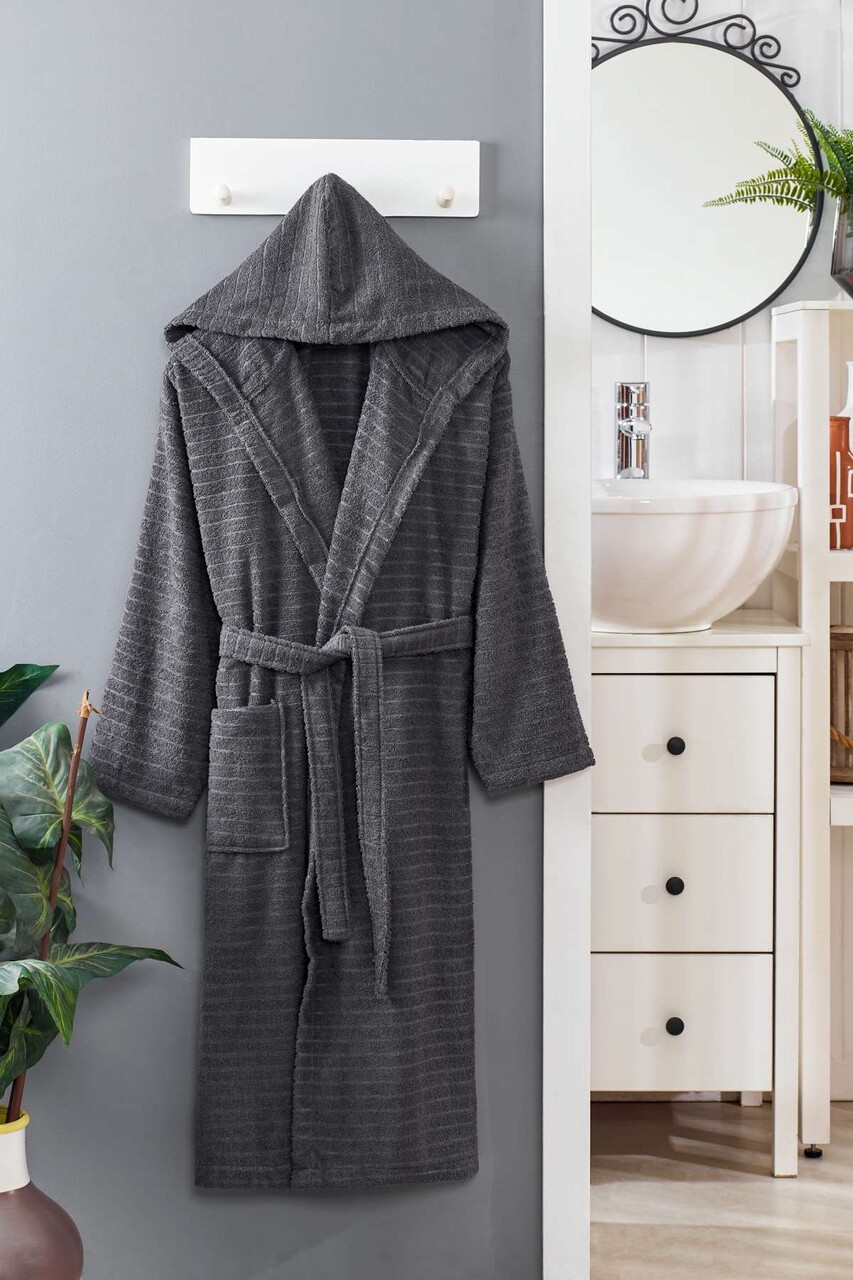 Halat de baie, L'essentiel Maison, Doga, Antracit - imagine 3